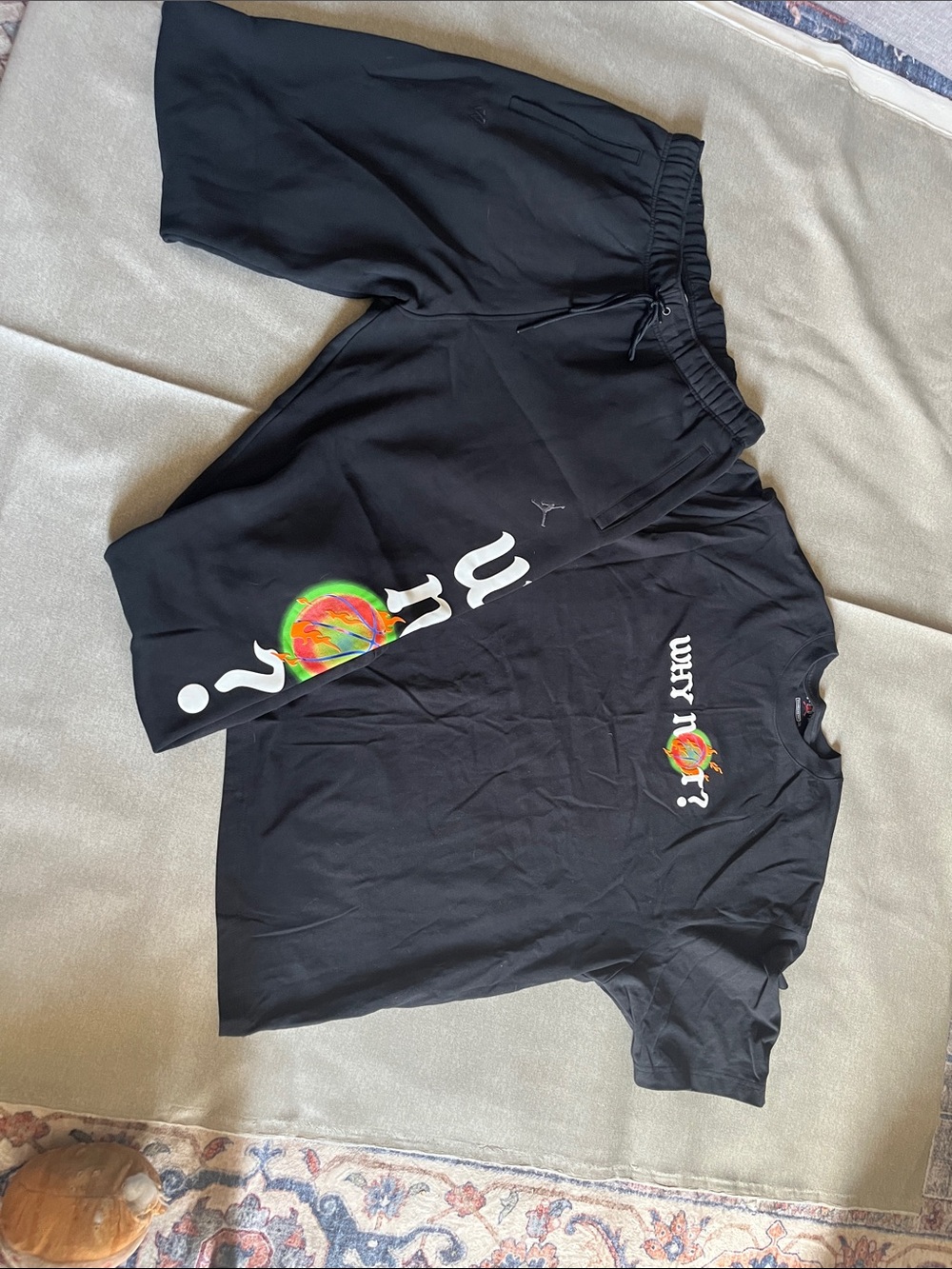 Jordan Black Sweatpants with Multicolor Graphic